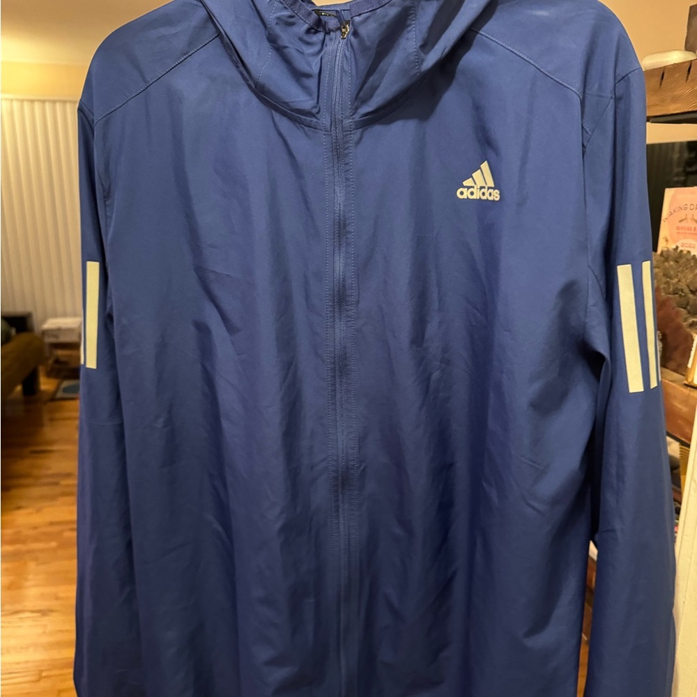 Adidas Men's Blue Windbreaker Jacket